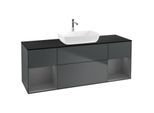 Villeroy und Boch Finion Waschtischunterschrank F862GKHG 160cm, Abdeckplatte black matt, Regale Anthracite matt lacquer, Midnight Blue Matt Lacquer