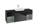 Villeroy und Boch Finion Waschtischunterschrank F862GMPD 160cm, Abdeckplatte black matt, Regale Olive matt lacquer, Black matt lacquer