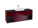 Villeroy und Boch Finion Waschtischunterschrank F862PDHB 160cm, Abdeckplatte black matt, Regale Black matt lacquer, Peony Matt