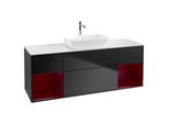 Villeroy und Boch Finion Waschtischunterschrank G861HBPD 160cm, Abdeckplatte white matt, Emotion, Regale Peony matt lacquer, Black matt lacquer