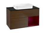 Villeroy und Boch Finion Waschtischunterschrank G662HBGN 100x60,3x50,1cm, Regal rechts Peony, Walnut veneer