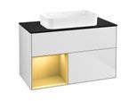 Villeroy und Boch Finion Waschtischunterschrank G652HFMT 100x60,3x50,1cm, Regal links Gold matt, White matt lacquer
