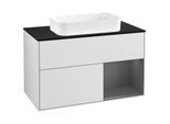 Villeroy und Boch Finion Waschtischunterschrank F662GKMT 100x60,3x50,1cm, Regal rechts Anthracite matt, White matt lacquer