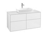 Villeroy und Boch Finion Waschtischunterschrank F79100GF 120x60,3cm, Abdeckplatte white matt, Glossy white lacquer