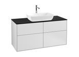 Villeroy und Boch Finion Waschtischunterschrank G79200MT 120x60,3cm, Emotion, Abdeckplatte black matt, White matt lacquer