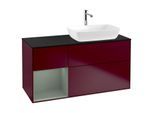 Villeroy und Boch Finion Waschtischunterschrank G802GMHB 120cm, Abdeckplatte black matt, Emotion, Regale Olive matt lacquer, Peony Matt