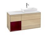 Villeroy und Boch Finion Waschtischunterschrank G801HBPC 120cm, Abdeckplatte white matt, Emotion, Regale Peony matt lacquer, Oak Veneer