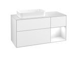 Villeroy und Boch Finion Waschtischunterschrank F691GFGF 120x60,3x50,1cm, Regal rechts Glossy white lacquer, Glossy white lacquer