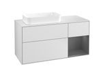 Villeroy und Boch Finion Waschtischunterschrank F691GKMT 120x60,3x50,1cm, Regal rechts Anthracite matt, White matt lacquer