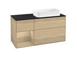 Villeroy und Boch Finion Waschtischunterschrank G682PCPC 120x60,3x50,1cm, Regal links Oak Veneer, Oak Veneer