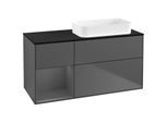 Villeroy und Boch Finion Waschtischunterschrank G682GKGK 120x60,3x50,1cm, Regal links Anthracite matt, Anthracite matt