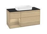 Villeroy und Boch Finion Waschtischunterschrank F702PCPC 120x60,3x50,1cm, Regal links Oak Veneer, Oak Veneer
