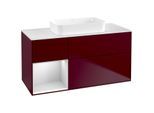 Villeroy und Boch Finion Waschtischunterschrank F701MTHB 120x60,3x50,1cm, Regal links White matt lacquer, Peony Matt