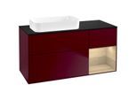 Villeroy und Boch Finion Waschtischunterschrank G692PCHB 120x60,3x50,1cm, Regal rechts Oak Veneer, Peony Matt