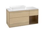 Villeroy und Boch Finion Waschtischunterschrank G691GNPC 120x60,3x50,1cm, Regal rechts Walnut veneer, Oak Veneer