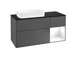 Villeroy und Boch Finion Waschtischunterschrank F692GFGK 120x60,3x50,1cm, Regal rechts Glossy white lacquer, Anthracite matt