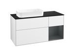 Villeroy und Boch Finion Waschtischunterschrank F692HGGF 120x60,3x50,1cm, Regal rechts Midnight Blue Matt Lacquer, Glossy white lacquer