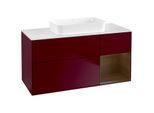 Villeroy und Boch Finion Waschtischunterschrank G711GNHB 120x60,3x50,1cm, Regal rechts Walnut veneer, Peony Matt