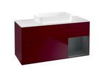 Villeroy und Boch Finion Waschtischunterschrank G711HGHB 120x60,3x50,1cm, Regal rechts Midnight Blue Matt Lacquer, Peony Matt