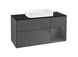 Villeroy und Boch Finion Waschtischunterschrank F712GKGK 120x60,3x50,1cm, Regal rechts Anthracite matt, Anthracite matt