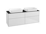 Villeroy und Boch Finion Waschtischunterschrank G72200MT 160x60,3x50,1cm, Glass Black Matt, White matt lacquer