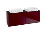 Villeroy und Boch Finion Waschtischunterschrank G72200HB 160x60,3x50,1cm, Glass Black Matt, Peony Matt