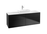 Villeroy und Boch Finion Waschtischunterschrank F85100PD 160x60,3cm, Abdeckplatte white matt, Black matt lacquer