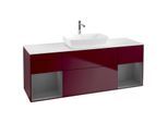 Villeroy und Boch Finion Waschtischunterschrank F861GKHB 160cm, Abdeckplatte white matt, Regale Anthracite matt lacquer, Peony Matt