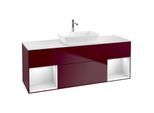 Villeroy und Boch Finion Waschtischunterschrank G861MTHB 160cm, Abdeckplatte white matt, Emotion, Regale White matt lacquer, Peony Matt