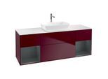 Villeroy und Boch Finion Waschtischunterschrank G861HGHB 160cm, Abdeckplatte white matt, Emotion, Regale Midnight matt lacquer, Peony Matt