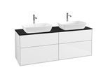 Villeroy und Boch Finion Waschtischunterschrank F84200GF 160x60,3cm, Abdeckplatte black matt, Glossy white lacquer