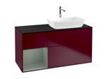 Villeroy und Boch Finion Waschtischunterschrank F802GMHB 120cm, Abdeckplatte black matt, Regale Olive matt lacquer, Peony Matt