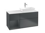 Villeroy und Boch Finion Waschtischunterschrank G801HGHG 120cm, Abdeckplatte white matt, Emotion, Regale Midnight matt lacquer, Midnight Blue Matt Lacquer