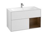 Villeroy und Boch Finion Waschtischunterschrank F040GNMT 99,6x59,1x49,8cm, Regal rechts Walnut veneer, White matt lacquer