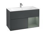 Villeroy und Boch Finion Waschtischunterschrank F040GMHG 99,6x59,1x49,8cm, Regal rechts Olive Matt Lacquer, Midnight Blue Matt Lacquer