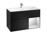 Villeroy und Boch Finion Waschtischunterschrank F040MTPD 99,6x59,1x49,8cm, Regal rechts White matt lacquer, Black matt lacquer