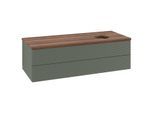 Villeroy und Boch Antao Waschtisch-Unterschrank K23112HL 120x36x50cm, Waschbeckenplattenfarbe warm walnut, leaf green matt lacquer