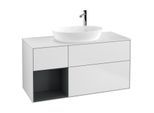 Villeroy und Boch Finion Waschtischunterschrank F941HGMT 120cm, Abdeckplatte white matt, Regale Midnight matt lacquer, White matt lacquer