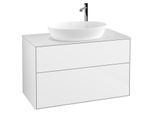 Villeroy und Boch Finion Waschtischunterschrank F88100GF 100x60,3cm, Abdeckplatte white matt, Glossy white lacquer