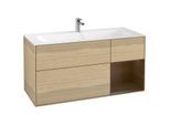 Villeroy und Boch Finion Waschtischunterschrank F070GNPC 119,6x59,1cm, Regal rechts Walnut veneer, Oak Veneer