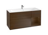 Villeroy und Boch Finion Waschtischunterschrank F070GNGN 119,6x59,1cm, Regal rechts Walnut veneer, Walnut veneer