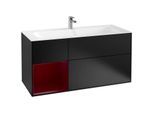 Villeroy und Boch Finion Waschtischunterschrank F060HBPD 119,6x59,1cm, Regal links Peony, Black matt lacquer
