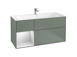 Villeroy und Boch Finion Waschtischunterschrank F060MTGM 119,6x59,1cm, Regal links White matt lacquer, Olive Matt Lacquer