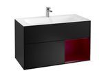 Villeroy und Boch Finion Waschtischunterschrank G040HBPD 99,6x59,1cm, Emotion, Regal rechts Peony, Black matt lacquer