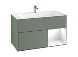 Villeroy und Boch Finion Waschtischunterschrank G040GFGM 99,6x59,1cm, Emotion, Regal rechts Glossy white lacquer, Olive Matt Lacquer
