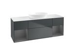 Villeroy und Boch Finion Waschtischunterschrank GD01GKHG 120cm, Abdeckplatte white matt, Emotion, Regale Anthracite matt lacquer, Midnight Blue Matt Lacquer