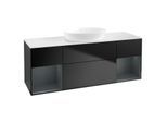 Villeroy und Boch Finion Waschtischunterschrank GD01HGPD 120cm, Abdeckplatte white matt, Emotion, Regale Midnight matt lacquer, Black matt lacquer
