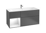 Villeroy und Boch Finion Waschtischunterschrank G060GFGK 119,6x59,1cm, Emotion, Regal links Glossy white lacquer, Anthracite matt