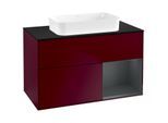 Villeroy und Boch Finion Waschtischunterschrank F662HGHB 100x60,3x50,1cm, Regal rechts Midnight Blue Matt Lacquer, Peony Matt