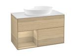 Villeroy und Boch Finion Waschtischunterschrank GA11PCPC 100cm, Abdeckplatte white matt, Emotion, Regale Oak Veneer, Oak Veneer